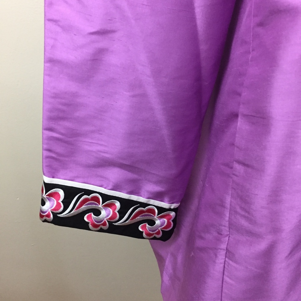 NWT BOB MACKIE QVC 100% Silk Embroidery Jacket - Picture 6 of 7